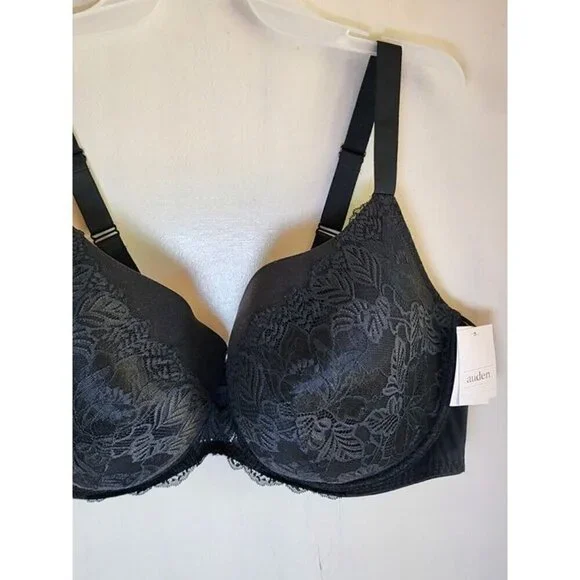 New Auden Women's Black Underwire Lightly Line Bra Adjustable Straps Size 46DD - Picture 2 of 6
